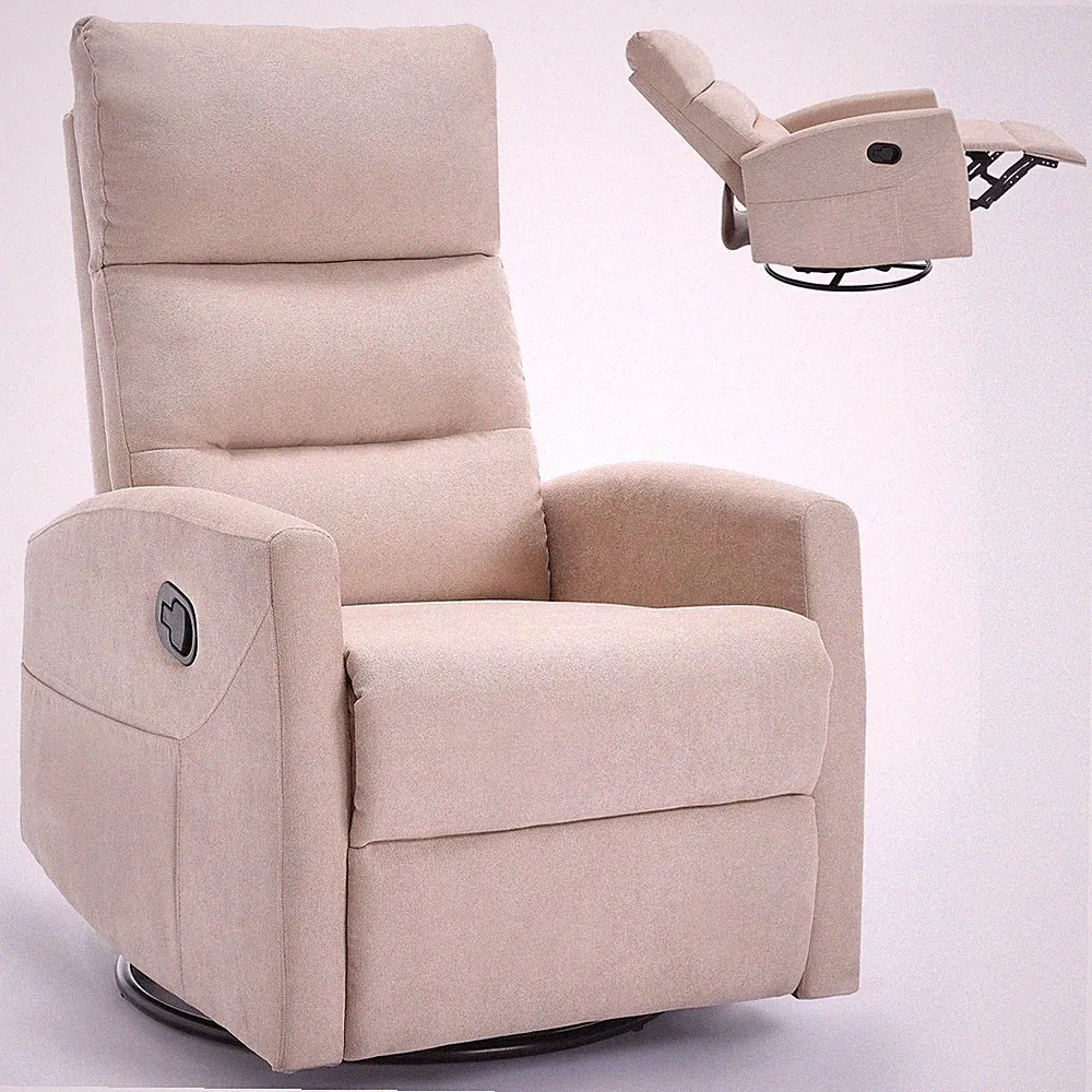 Manual Swivel Recliner Chair Rocker Rocking Chair Nursery Glider Living Room