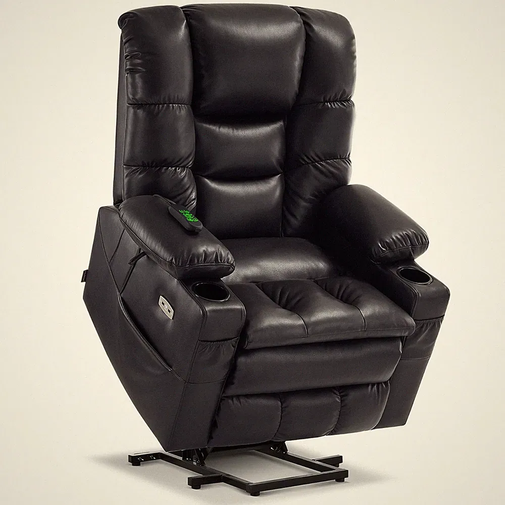 MCombo Large Dual Motor Power Lift Recliner Chair , Faux Leather 7634