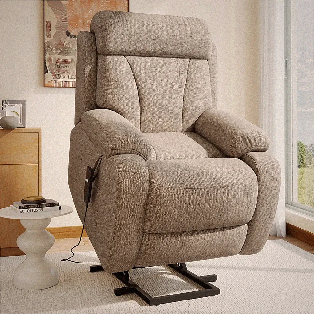 Power Lift Recliner Chair for Elderly Electric Reclining Sofa w/ Side Pocket